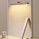 Led spiegelverlichting badkamer met moderne houten wandlamp