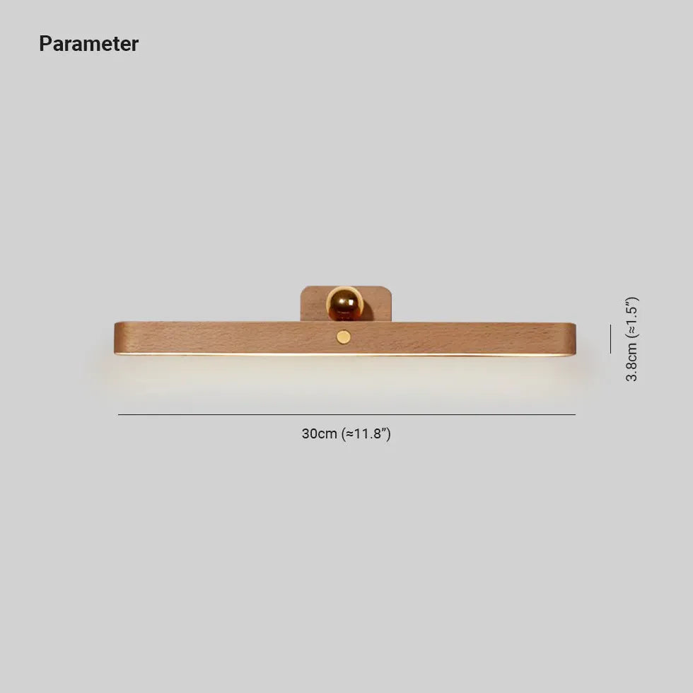 Led spiegelverlichting badkamer met moderne houten wandlamp