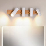 Wandlamp badkamer hout met verstelbare meerlampige functies