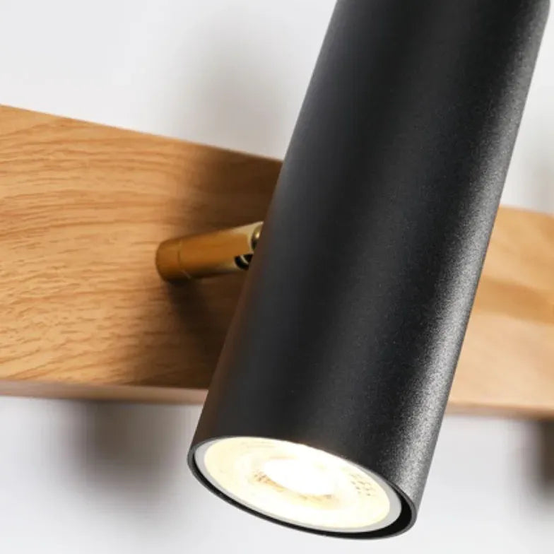 Wandlamp badkamer hout met verstelbare meerlampige functies