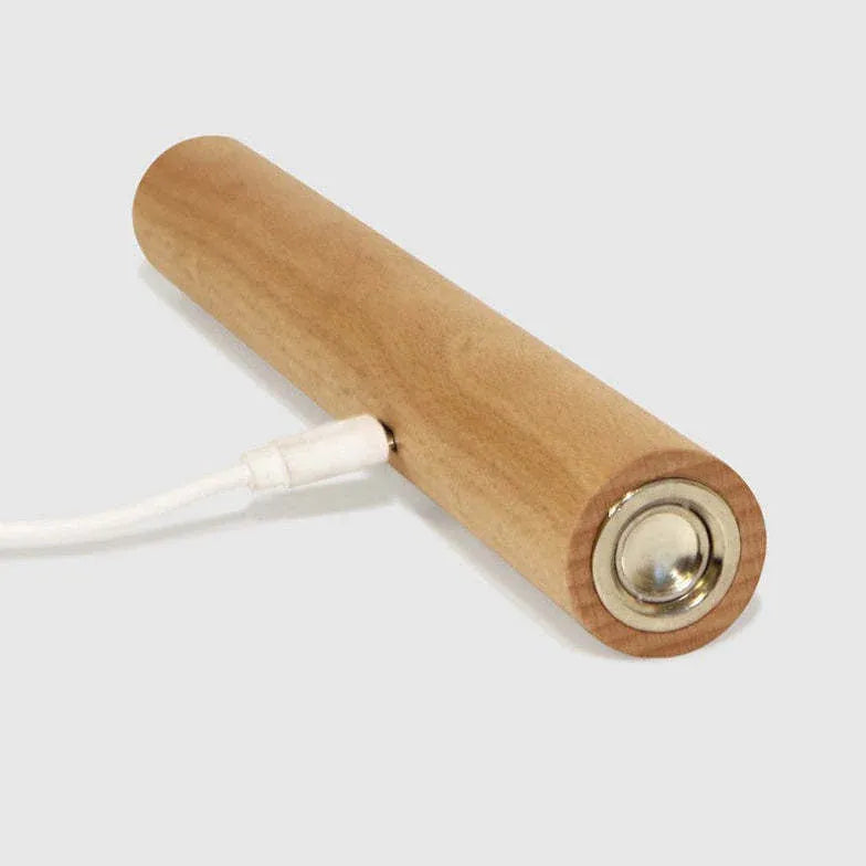 Houten wandlampjes met dimfunctie en USB-oplader