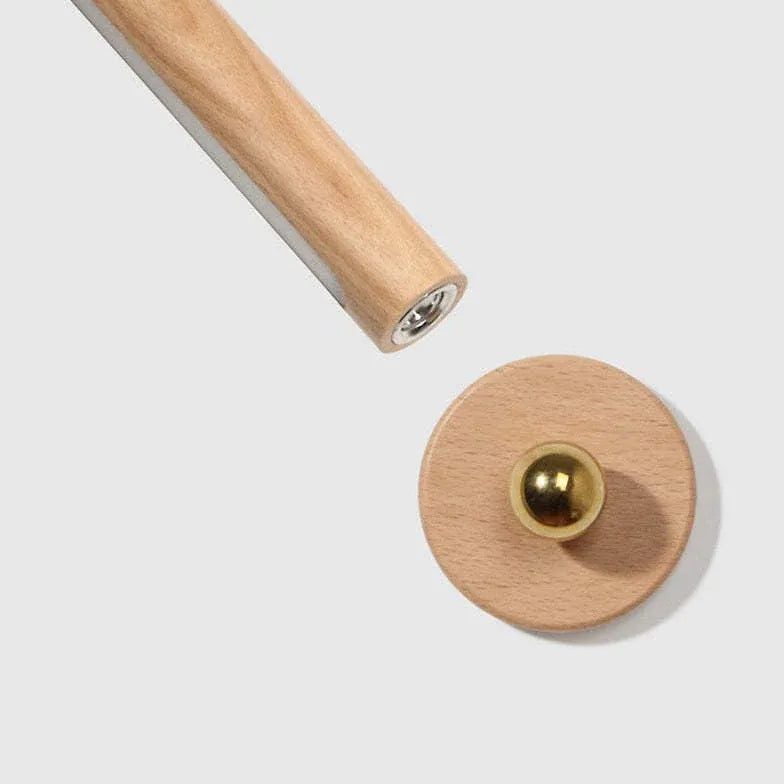 Houten wandlampjes met dimfunctie en USB-oplader