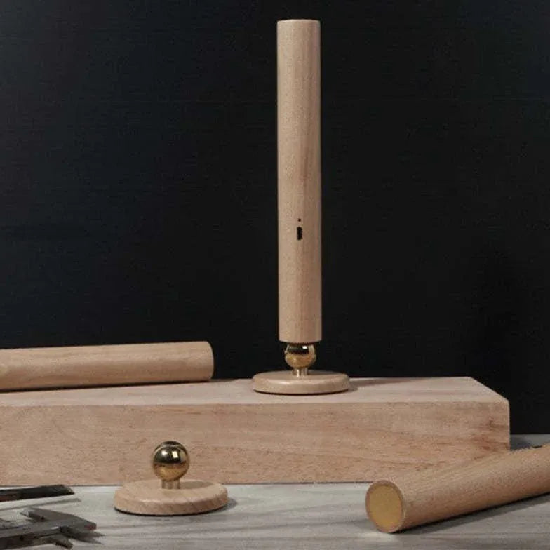 Houten wandlampjes met dimfunctie en USB-oplader