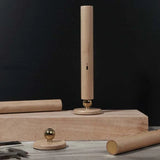 Houten wandlampjes met dimfunctie en USB-oplader
