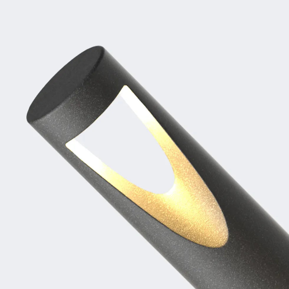 LED zwarte cilindervormige padverlichting buiten lichtkolom