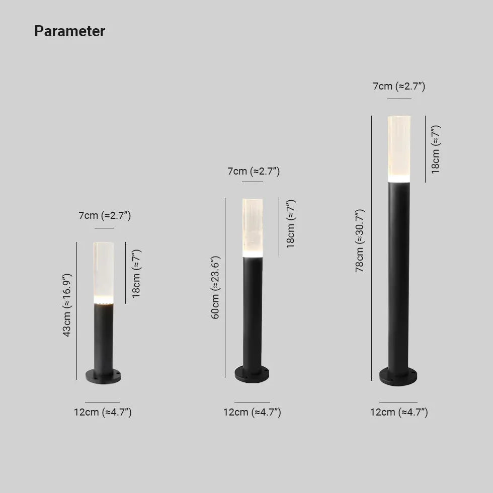 Moderne cilindervormige padverlichting led lichtkolom