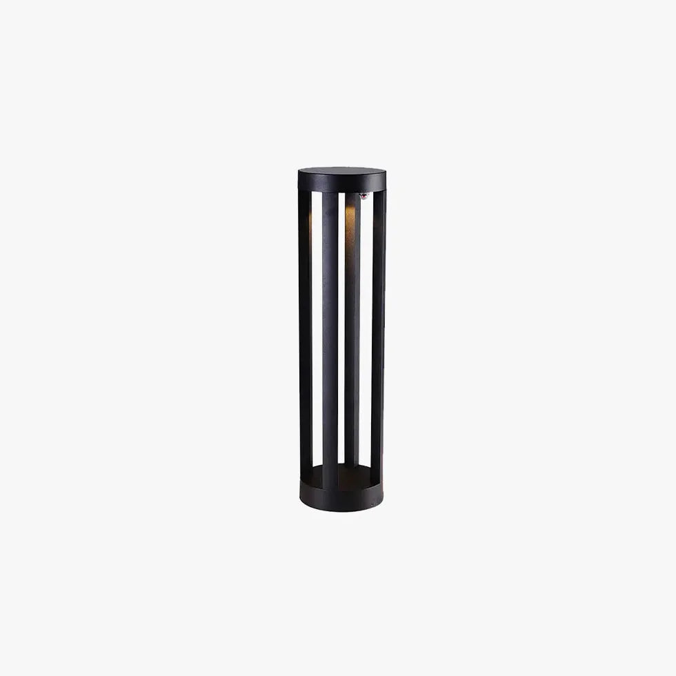 Sokkellamp led met zwarte cilindervorm en zonne-energie