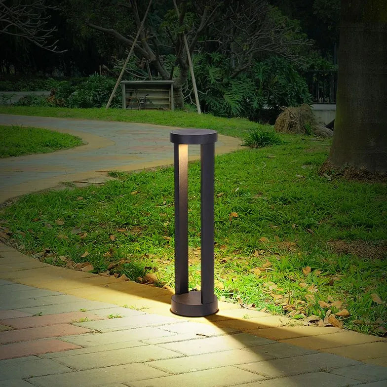 Sokkellamp led met zwarte cilindervorm en zonne-energie