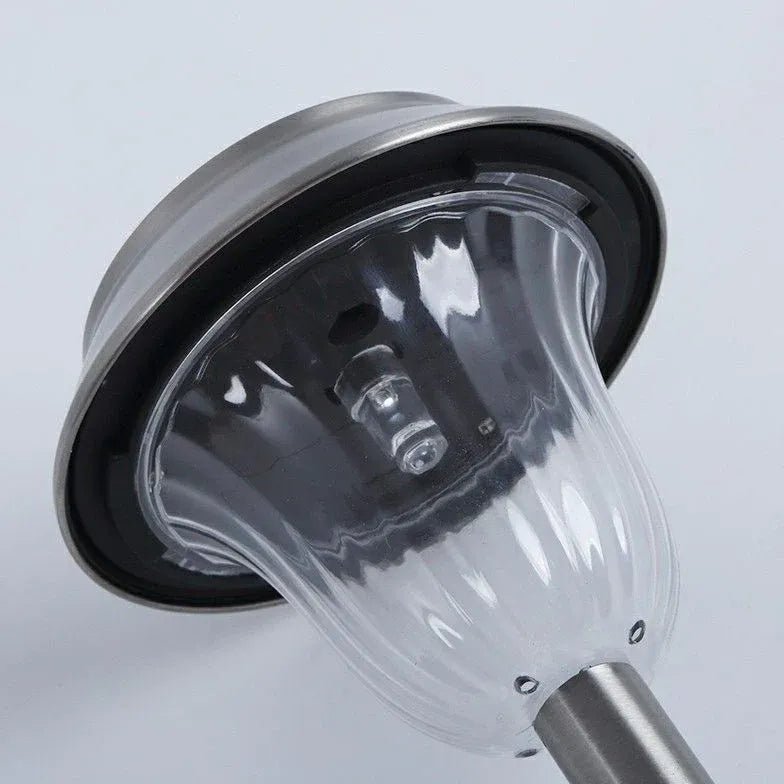 Lantaarn paal zilveren solar buitenverlichting