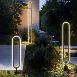 Tuin lantaarnpaal op zonne-energie zwart ellipsvormig