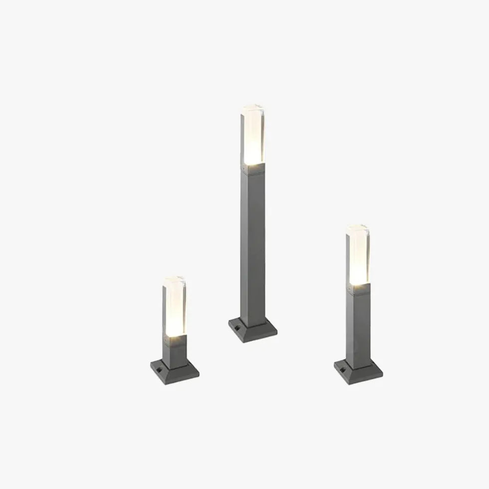 Padverlichting met sensor rechthoekige buiten verlichtingspaal
