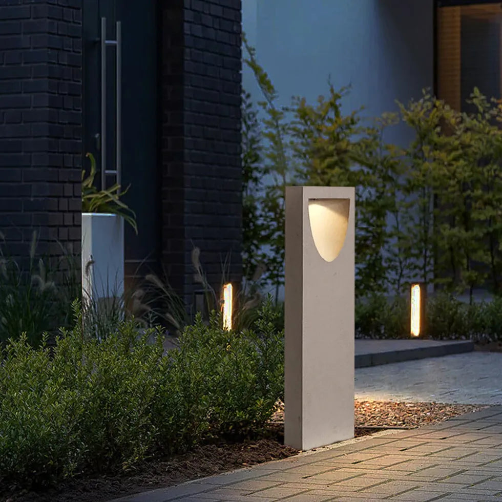 Verlichtingspaal grijze stenen buitenverlichting