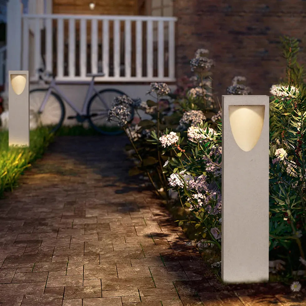 Verlichtingspaal grijze stenen buitenverlichting