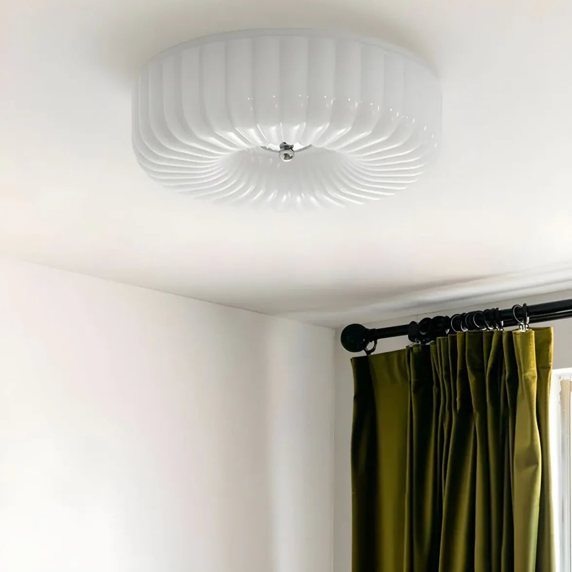 Plafondlamp wit glas ronde dimbare verlichting
