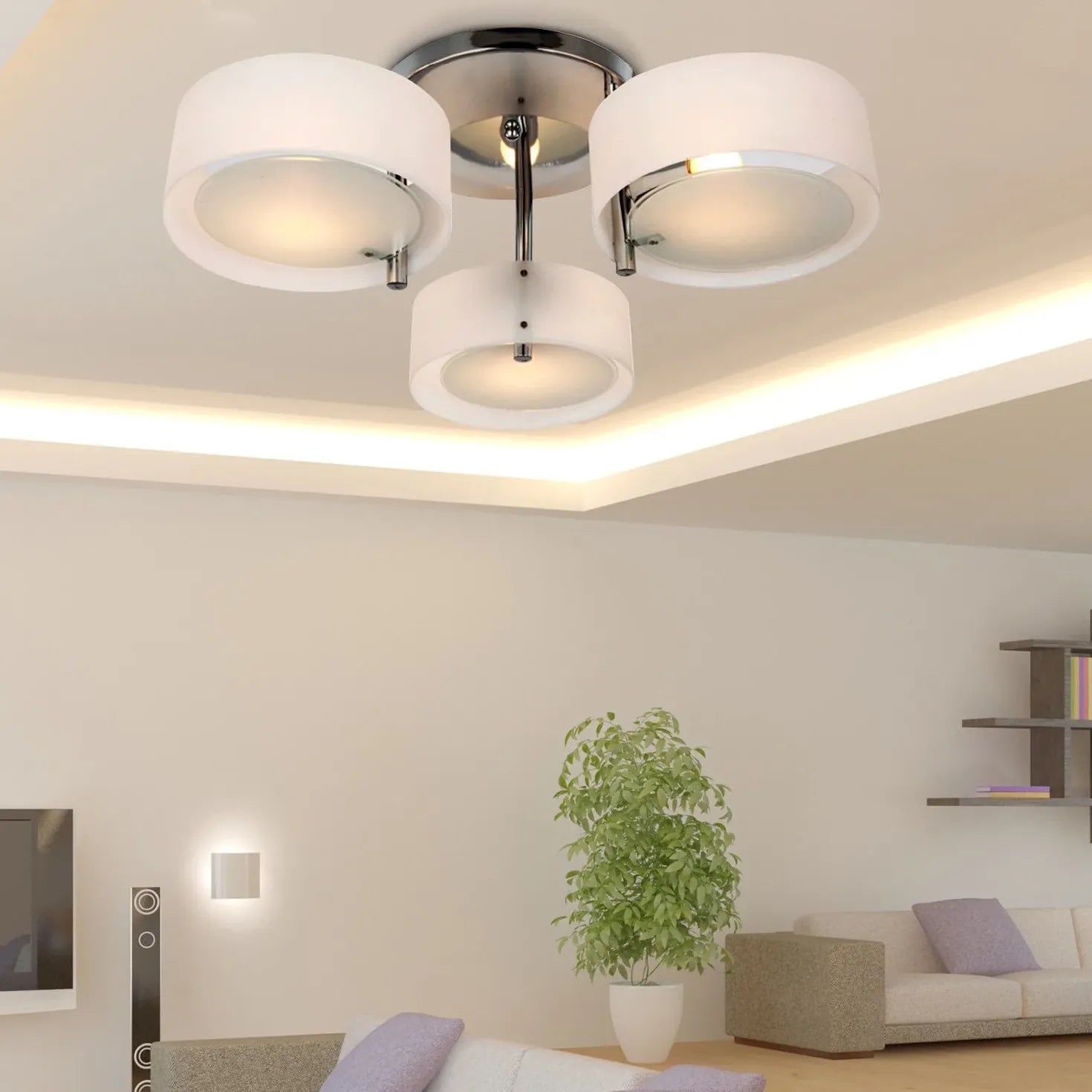 Moderne plafondlamp wit meerdere ronde lampen