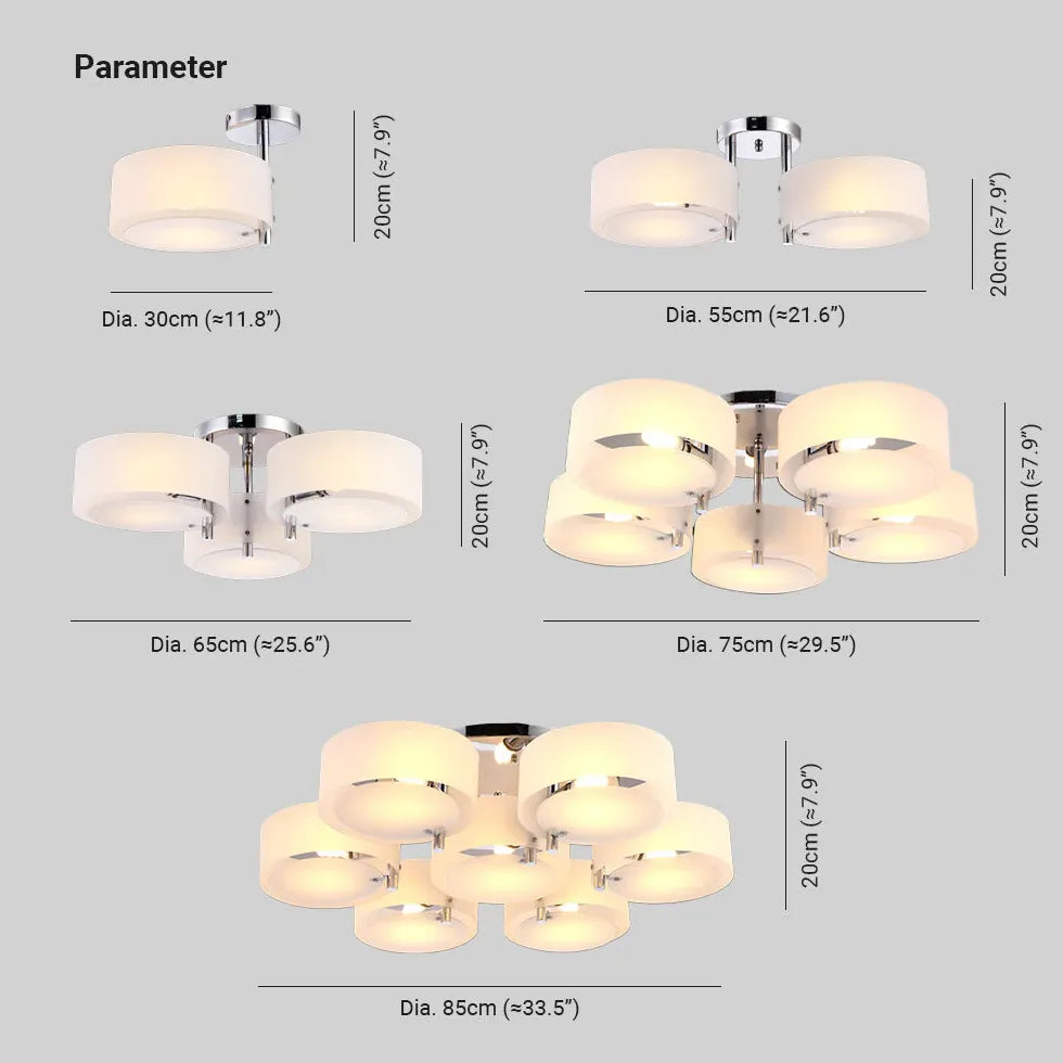 Moderne plafondlamp wit meerdere ronde lampen