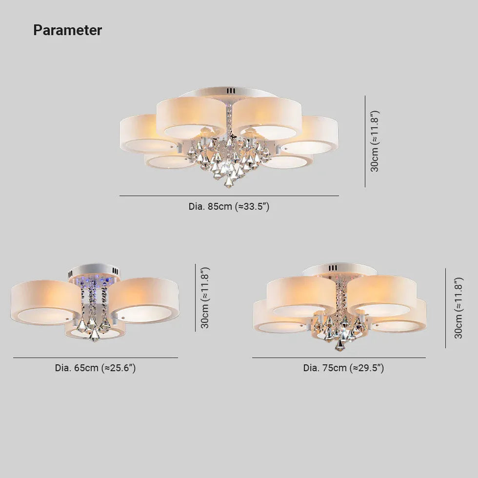 Moderne plafondlamp wit meerdere ronde lampen
