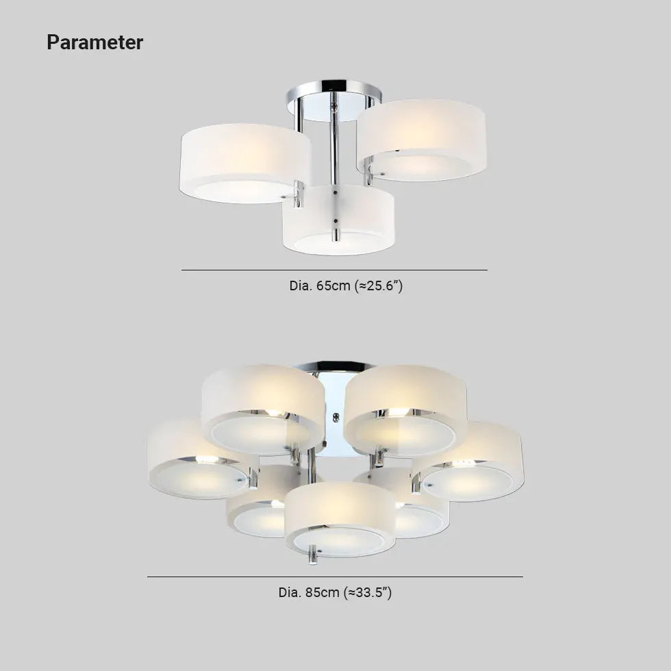 Moderne plafondlamp wit meerdere ronde lampen
