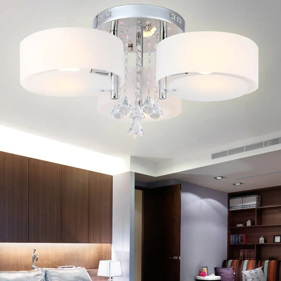 Moderne plafondlamp wit meerdere ronde lampen