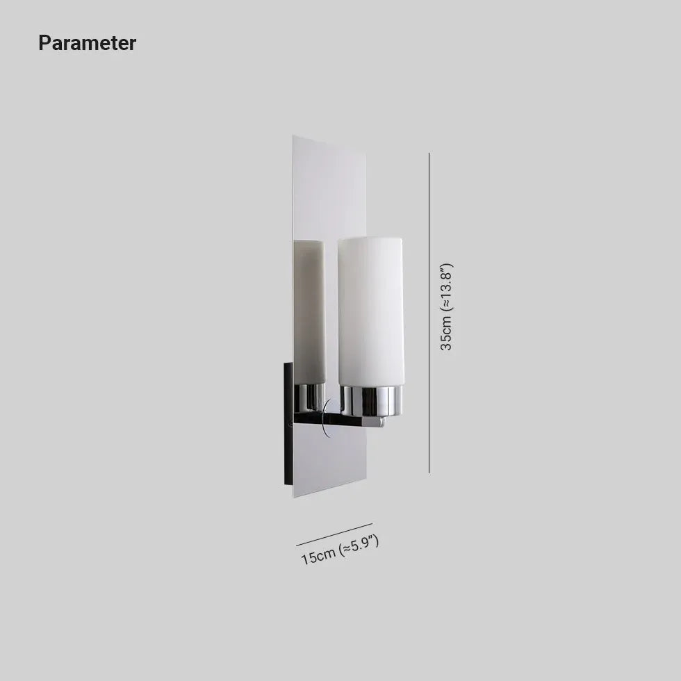 Design muurlamp in moderne zilveren cilinder