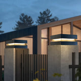 Solar tuinlantaarn zwarte vierkante buitenlamp