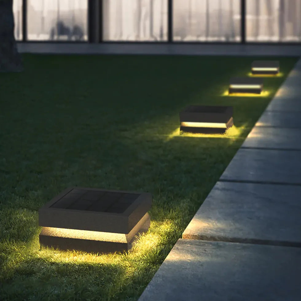 Solar tuinlantaarn zwarte vierkante buitenlamp