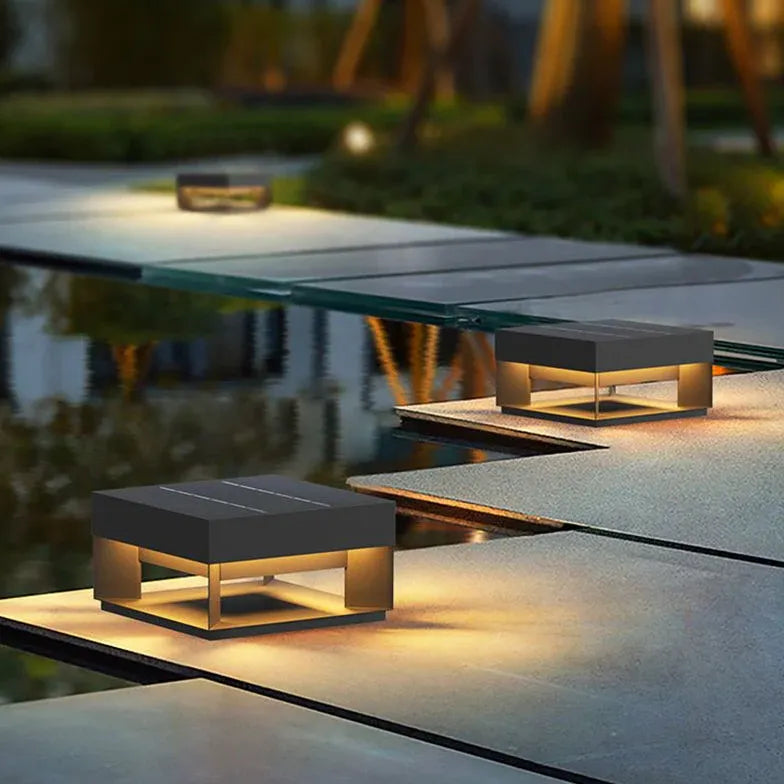 Sokkellamp zonne energie vierkante waterdichte buitenverlichting