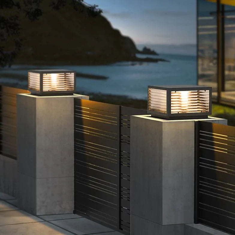 Sokkellampen tuin buiten vierkante glazen lampen