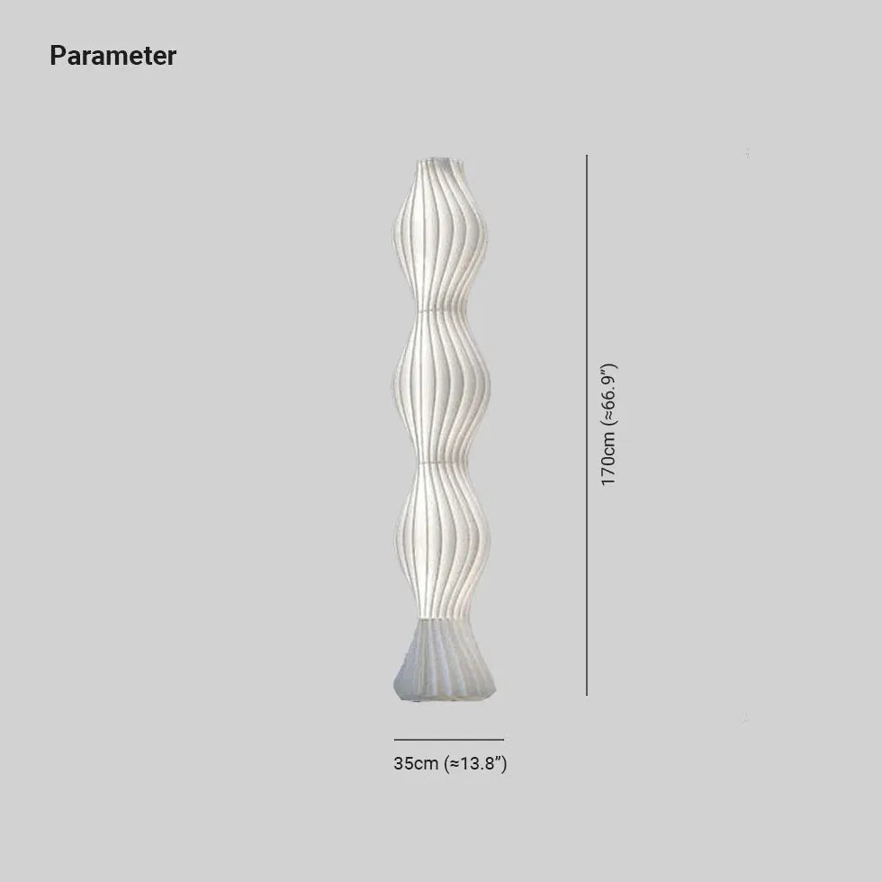 Staande vloerlamp woonkamer witte golvende vorm