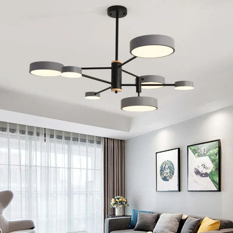 Grijze moderne LED hanglamp voor de woonkamer
