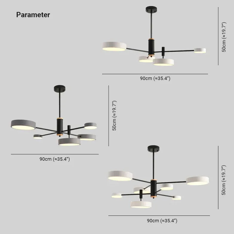 Grijze moderne LED hanglamp voor de woonkamer