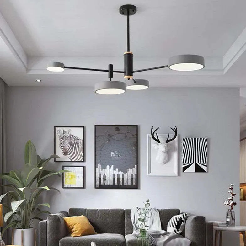 Grijze moderne LED hanglamp voor de woonkamer