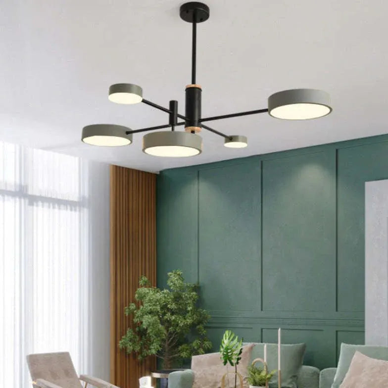 Grijze moderne LED hanglamp voor de woonkamer