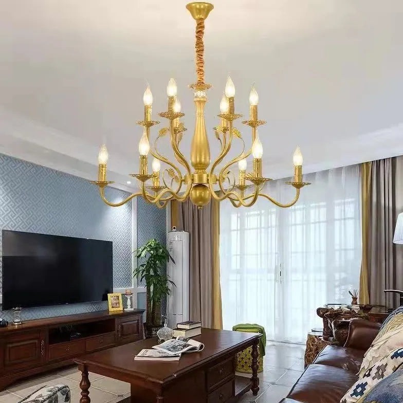 Vintage kroonluchter zwart kaarsenhouder ontwerp