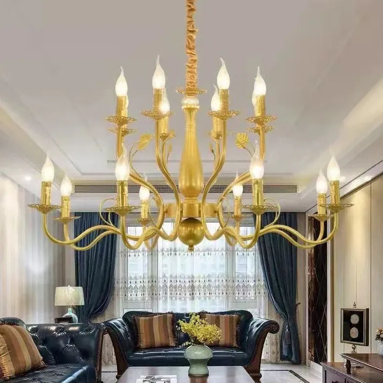 Vintage kroonluchter zwart kaarsenhouder ontwerp