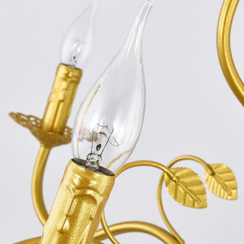 Vintage kroonluchter zwart kaarsenhouder ontwerp