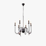 Vintage design kroonluchter met vogelkaarsenhouders