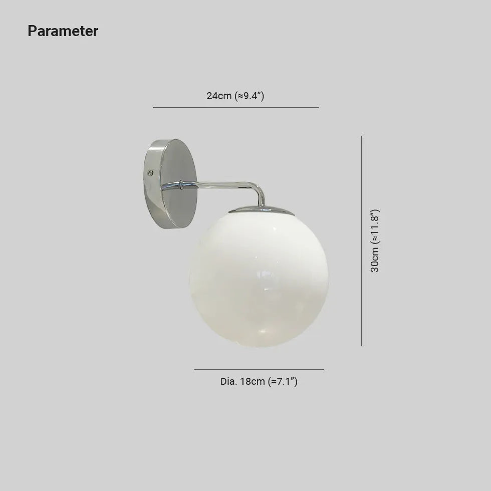 Wandlamp goud bol met enkele arm