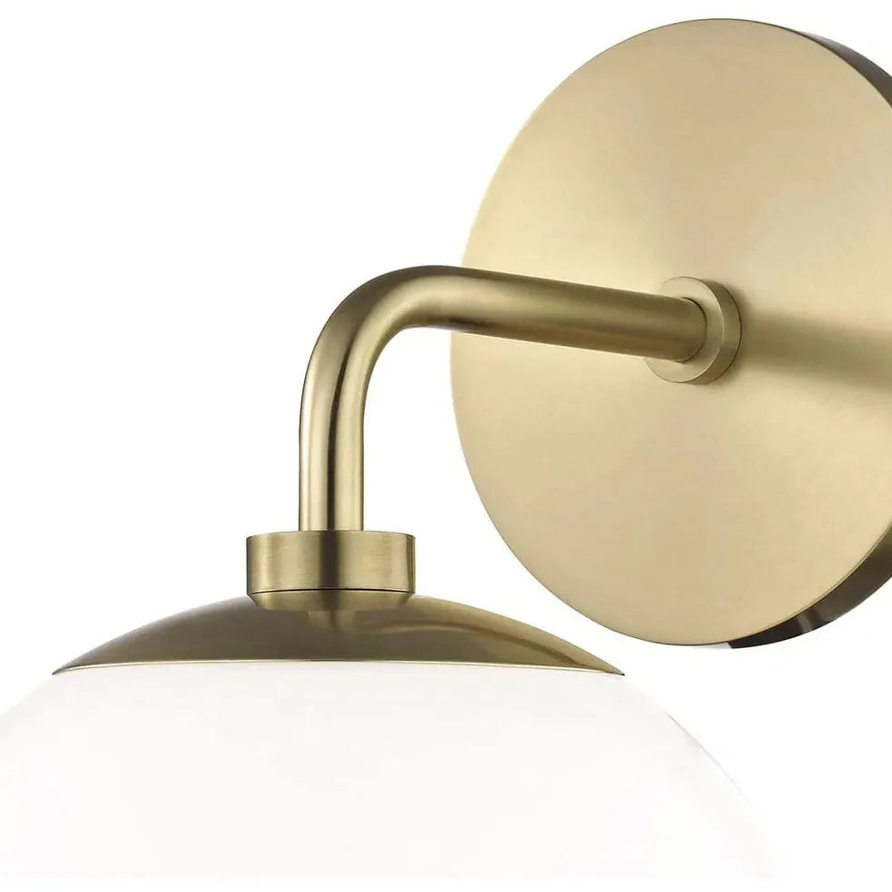 Wandlamp goud bol met enkele arm