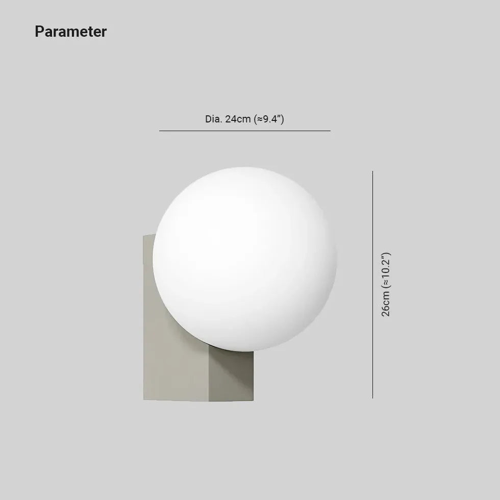 Wandlamp met glazen kap in moderne witte stijl