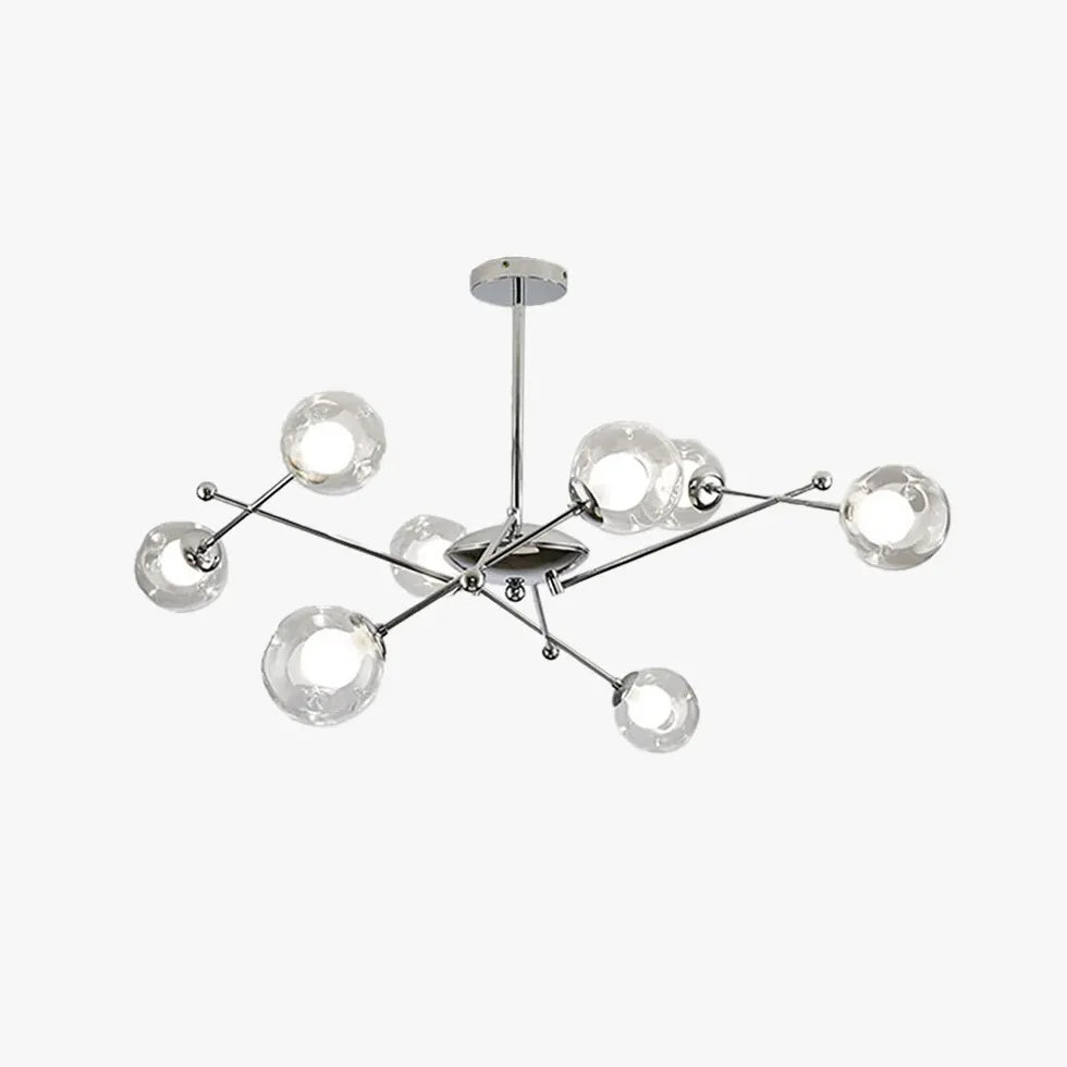 Hanglampen voor boven eettafel zilveren glazen bollen