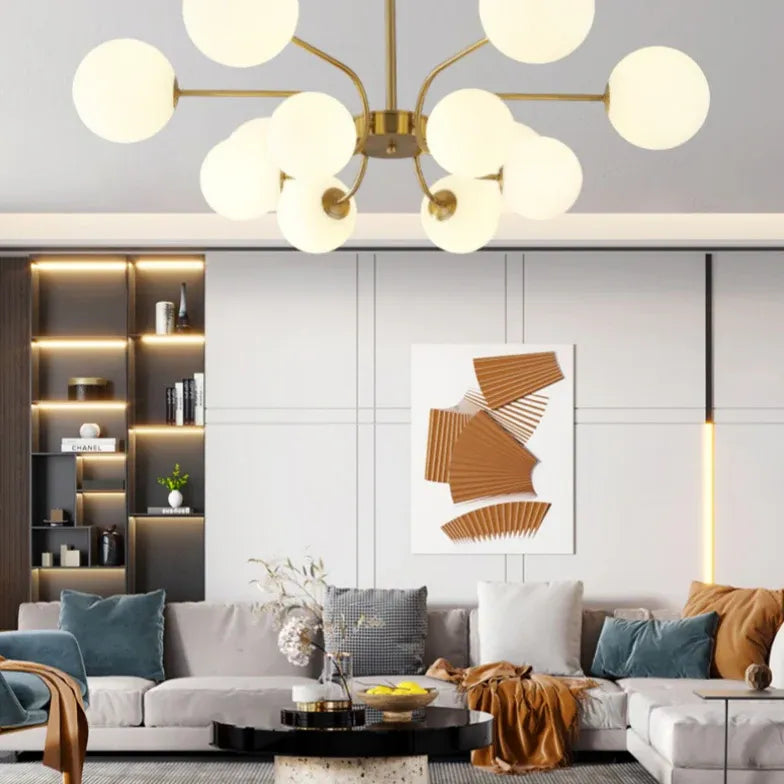 Hanglampen woonkamer modern met zilverwitte 12 lampen