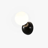 Wandlamp slaapkamer zwart met bolvormige LED verlichting