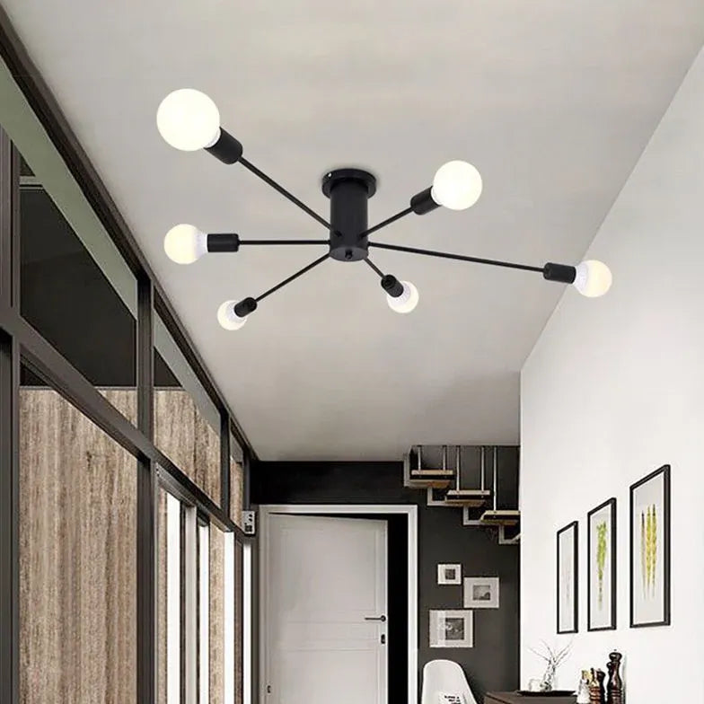 Woonkamer plafond lamp met gouden takken