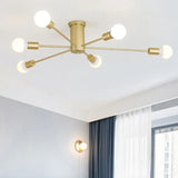 Woonkamer plafond lamp met gouden takken