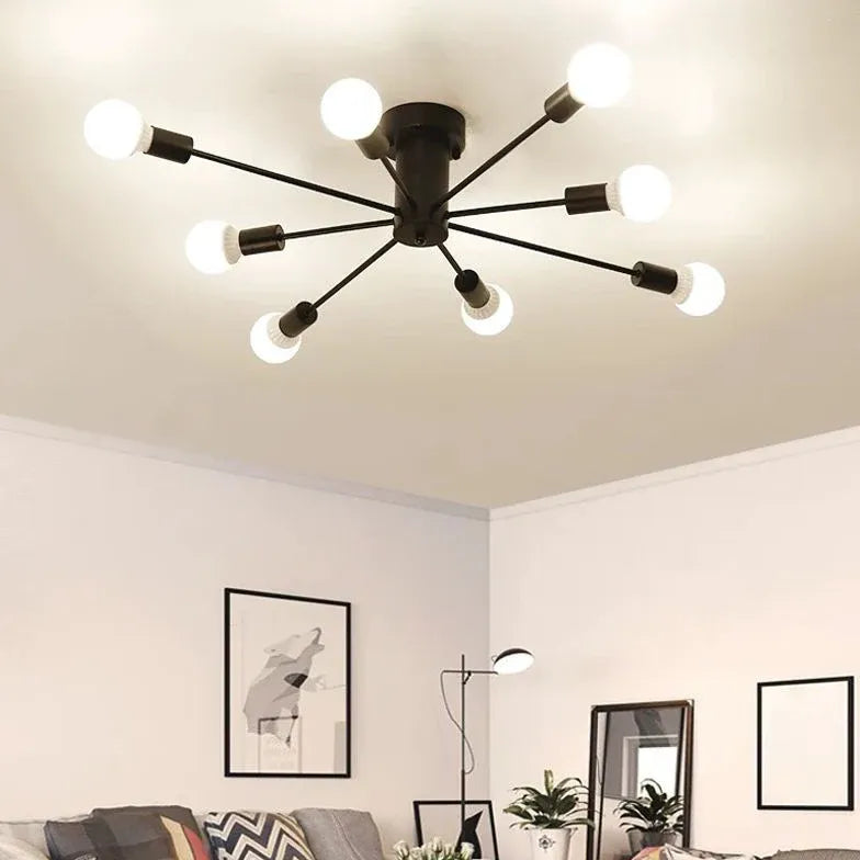 Woonkamer plafond lamp met gouden takken
