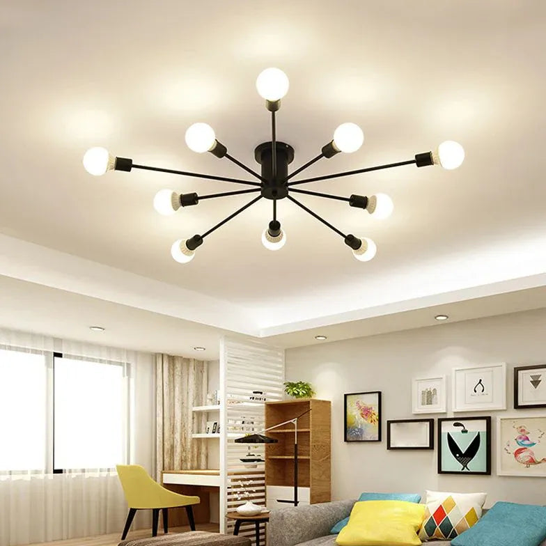 Woonkamer plafond lamp met gouden takken