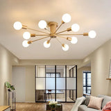 Woonkamer plafond lamp met gouden takken