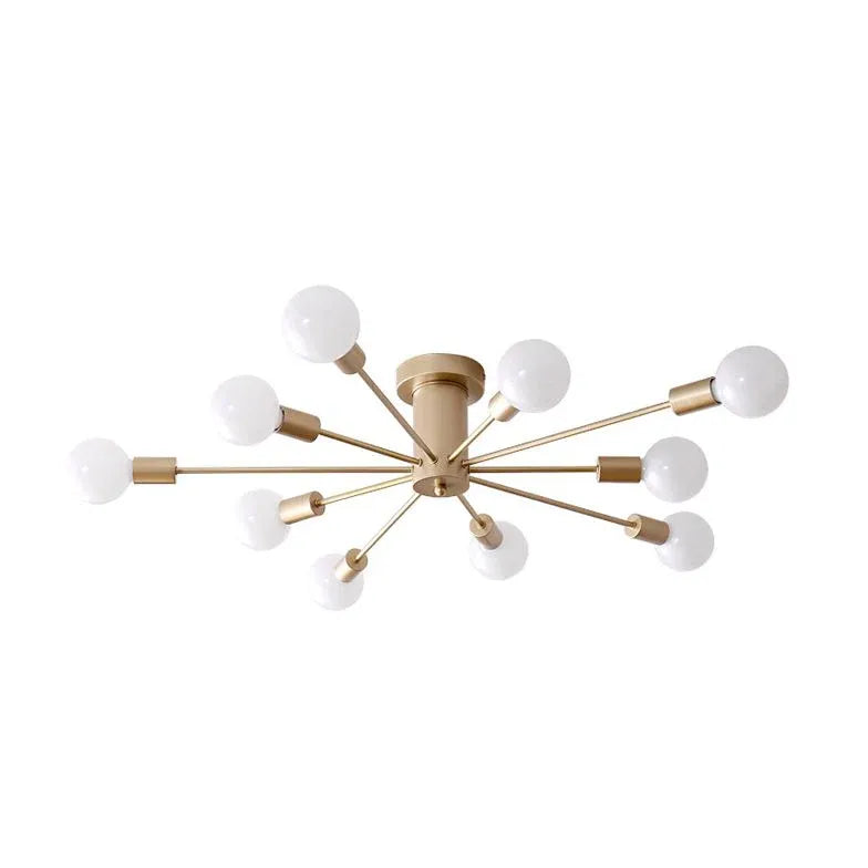 Woonkamer plafond lamp met gouden takken