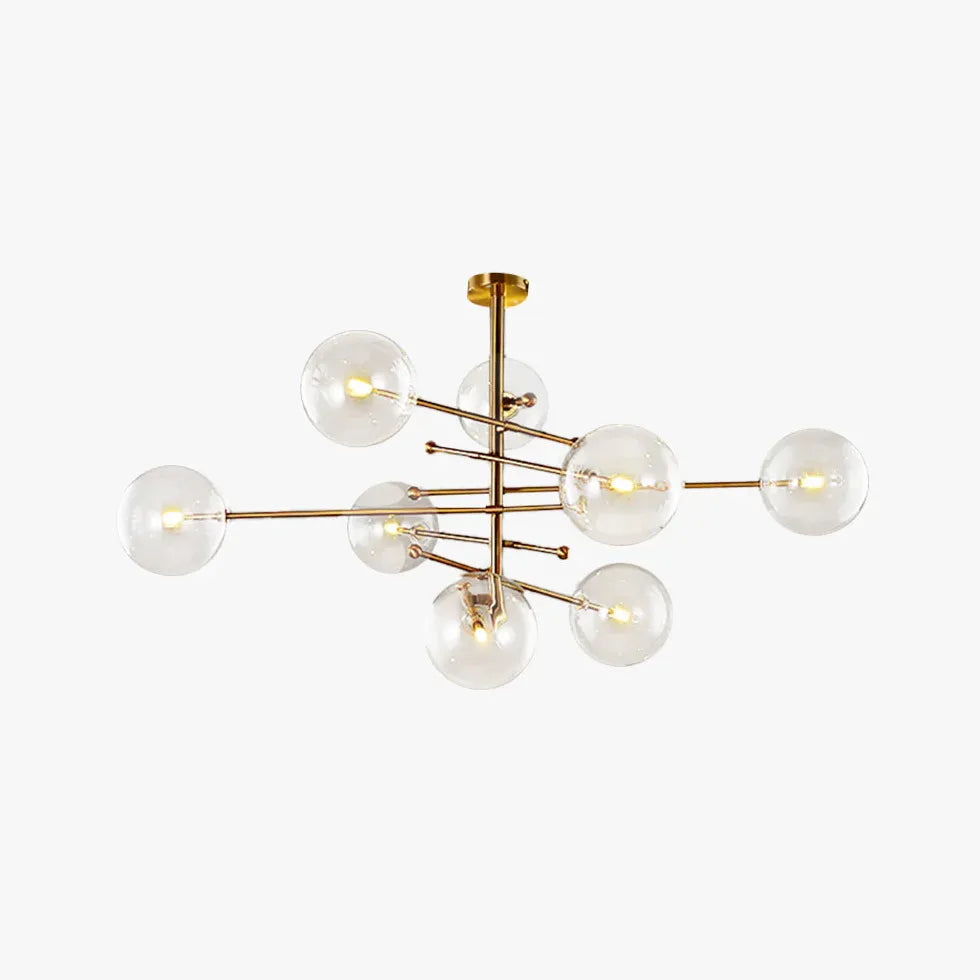 Kroonluchter glas modern met zwarte takstructuur
